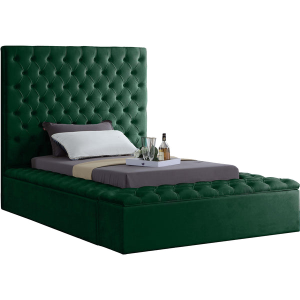 Meridian Bliss Twin Upholstered Platform Bed with Storage BlissGreen-T IMAGE 1