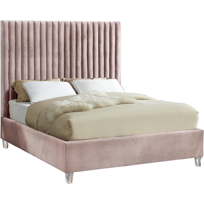 Meridian Candace Full Upholstered Platform Bed CandacePink-F IMAGE 1