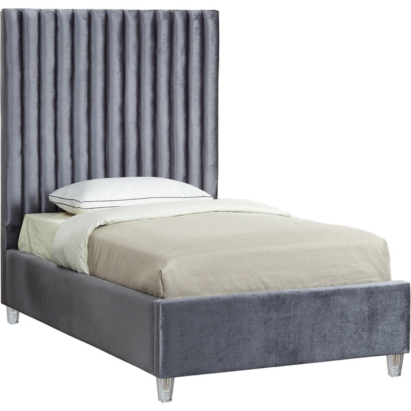 Meridian Candace Twin Upholstered Platform Bed CandaceGrey-T IMAGE 1