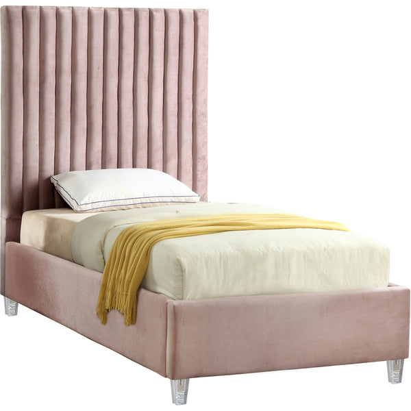 Meridian Candace Twin Upholstered Platform Bed CandacePink-T IMAGE 1