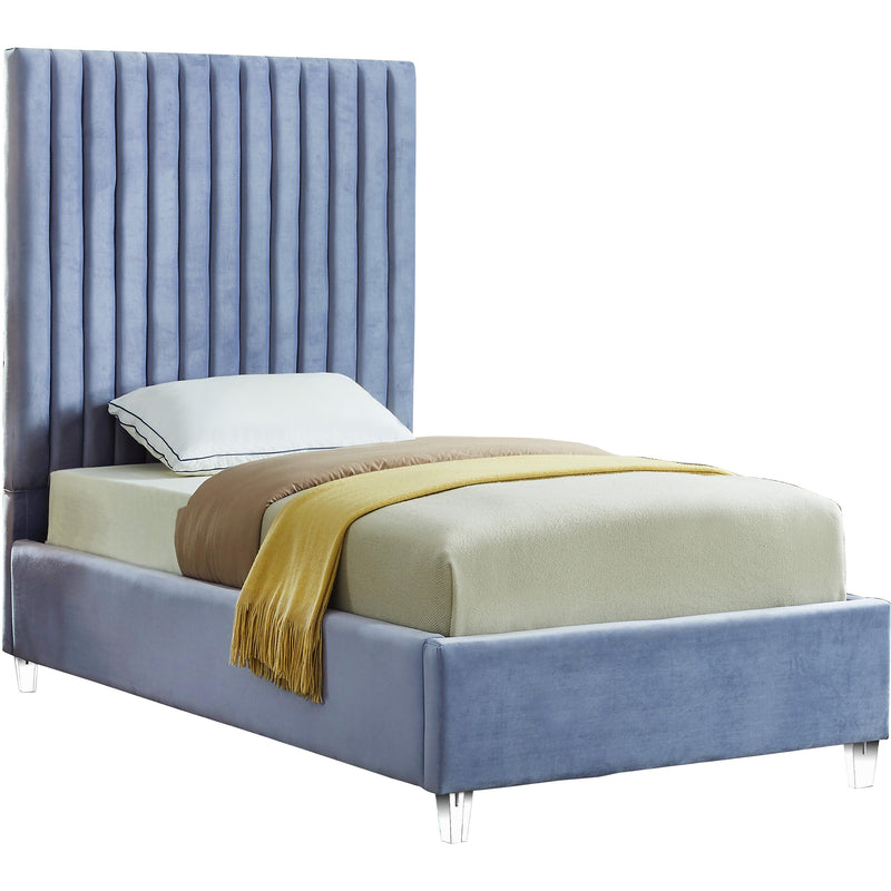 Meridian Candace Twin Upholstered Platform Bed CandaceSkyBlu-T IMAGE 1