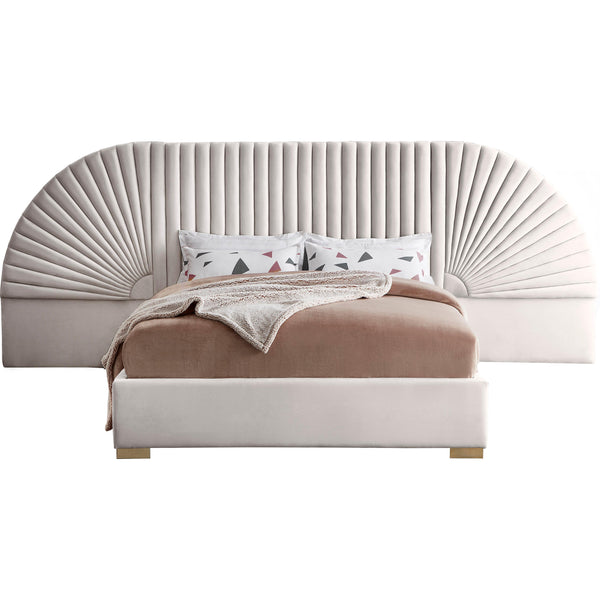 Meridian Cleo King Upholstered Platform Bed CleoCream-K IMAGE 1