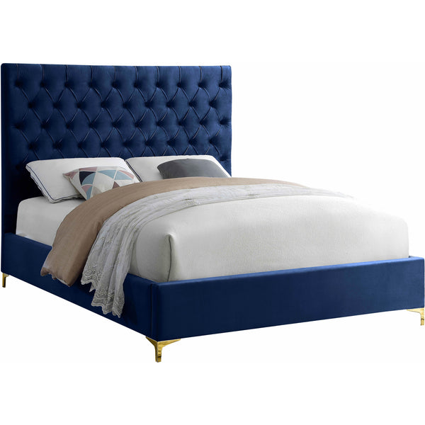 Meridian Cruz Queen Upholstered Platform Bed CruzNavy-Q IMAGE 1