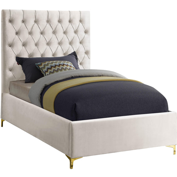 Meridian Cruz Twin Upholstered Platform Bed CruzCream-T IMAGE 1