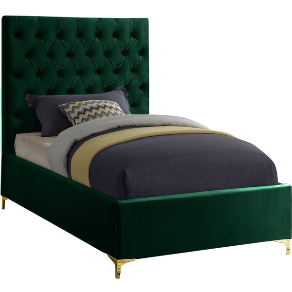 Meridian Cruz Twin Upholstered Platform Bed CruzGreen-T IMAGE 1