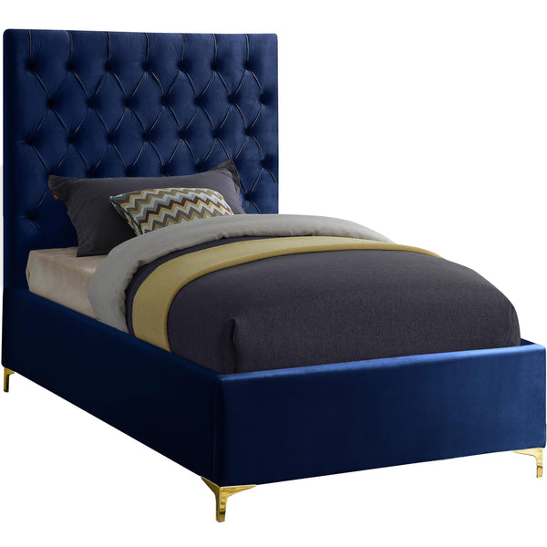 Meridian Cruz Twin Upholstered Platform Bed CruzNavy-T IMAGE 1