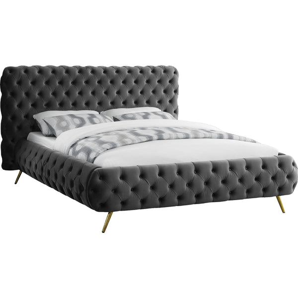 Meridian Delano King Upholstered Platform Bed DelanoGrey-K IMAGE 1