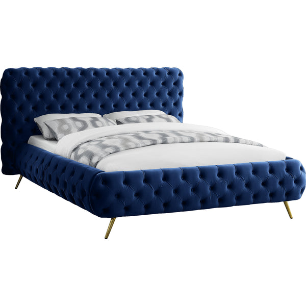 Meridian Delano King Upholstered Platform Bed DelanoNavy-K IMAGE 1