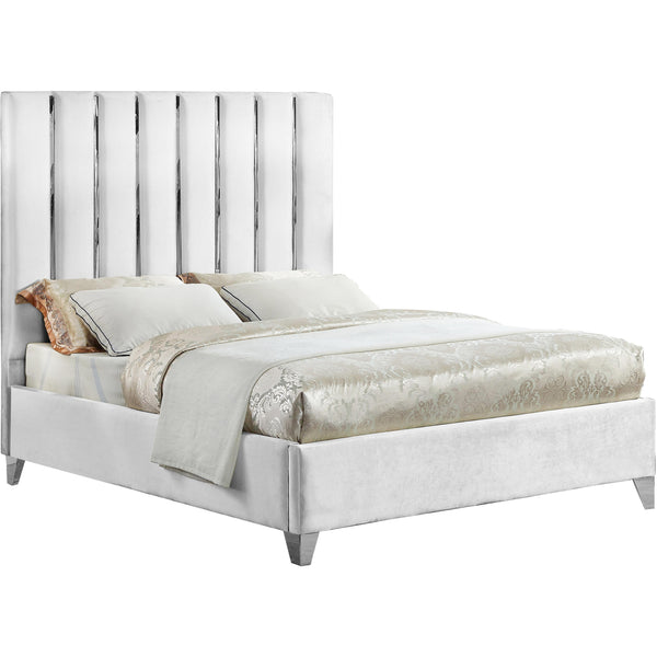 Meridian Enzo Full Upholstered Platform Bed EnzoWhite-F IMAGE 1