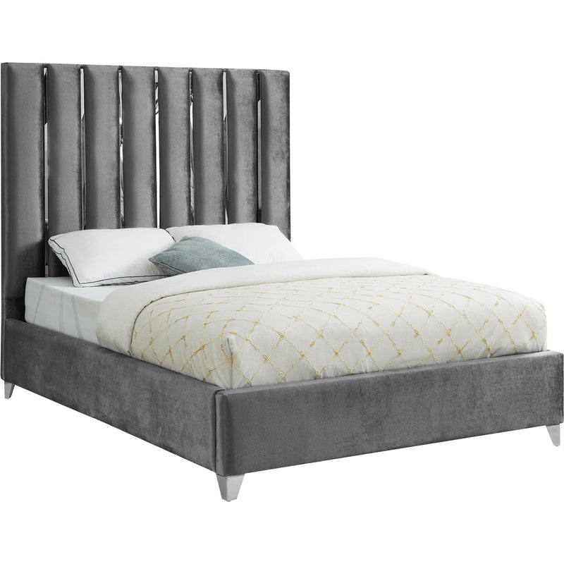 Meridian Enzo Queen Upholstered Platform Bed EnzoGrey-Q IMAGE 1