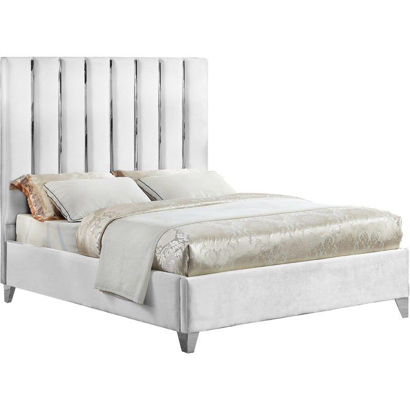 Meridian Enzo Queen Upholstered Platform Bed EnzoWhite-Q IMAGE 1