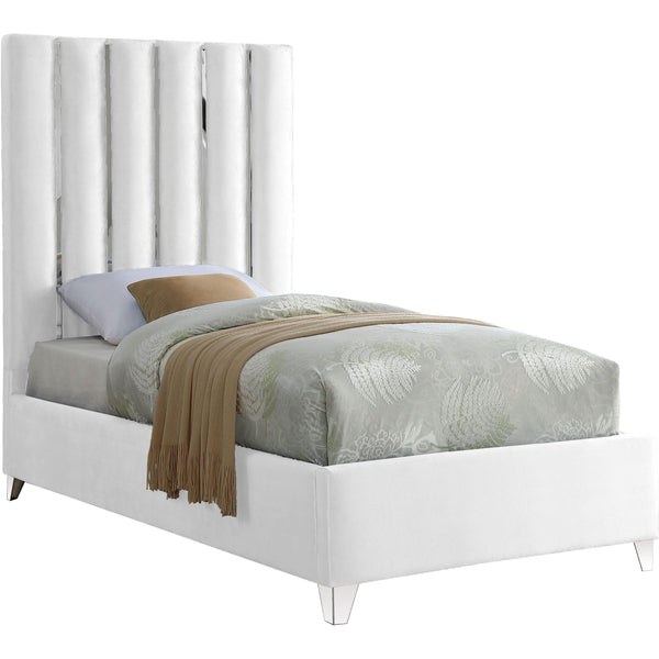 Meridian Enzo Twin Upholstered Platform Bed EnzoWhite-T IMAGE 1