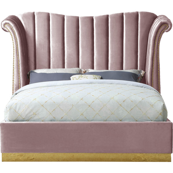 Meridian Flora King Upholstered Platform Bed FloraPink-K IMAGE 1