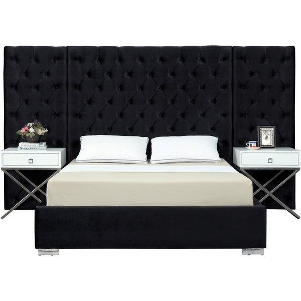 Meridian Grande King Upholstered Platform Bed GrandeBlack-K IMAGE 1