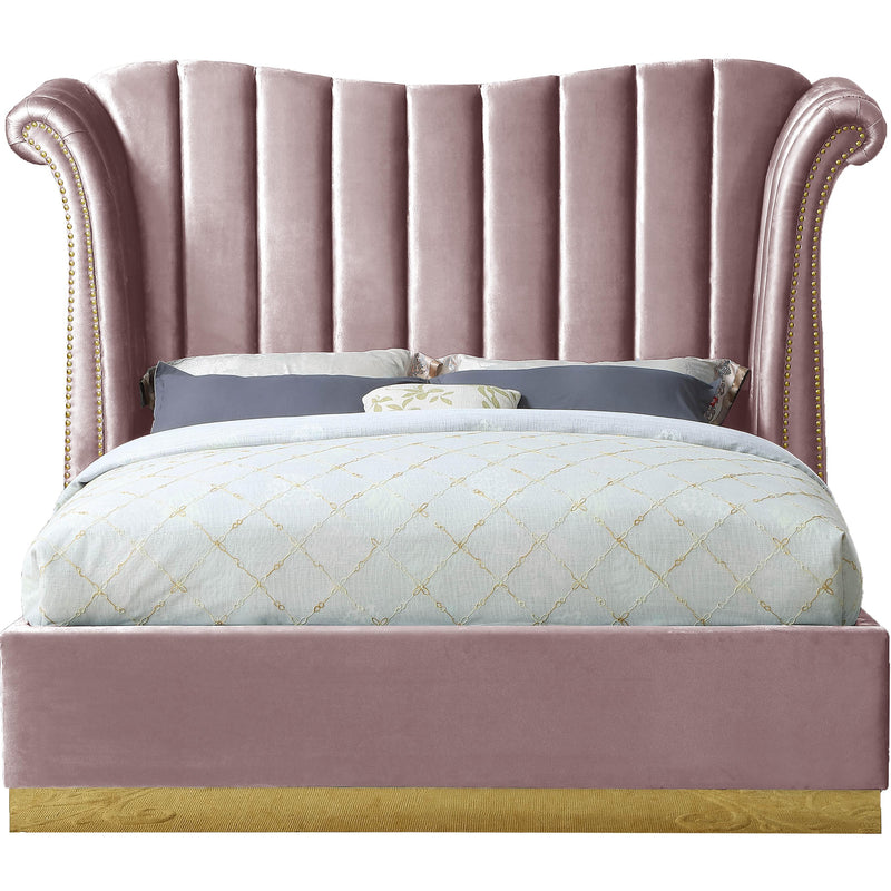 Meridian Flora Queen Upholstered Platform Bed FloraPink-Q IMAGE 1