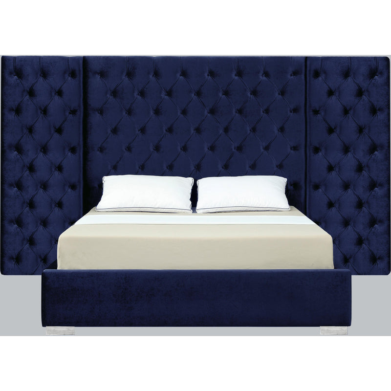 Meridian Grande Queen Upholstered Platform Bed GrandeNavy-Q IMAGE 1