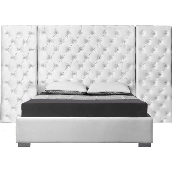 Meridian Grande Queen Upholstered Platform Bed GrandeWhite-Q IMAGE 1