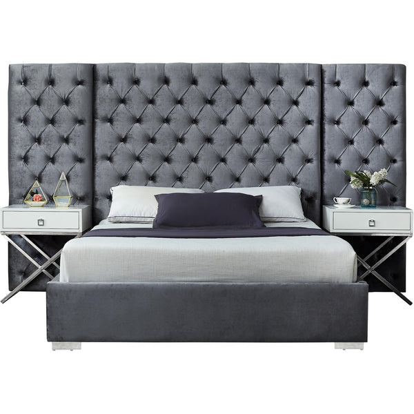 Meridian Grande King Upholstered Platform Bed GrandeGrey-K IMAGE 1