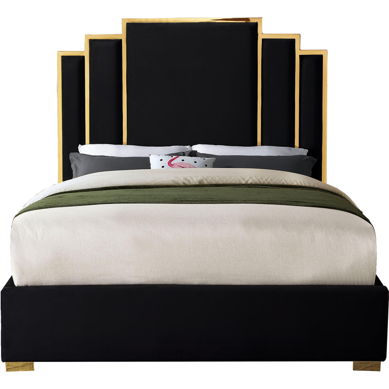 Meridian Hugo Queen Upholstered Platform Bed HugoBlack-Q IMAGE 1