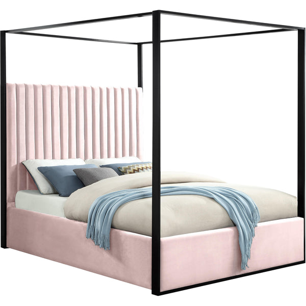 Meridian Jax King Upholstered Canopy Bed JaxPink-K IMAGE 1