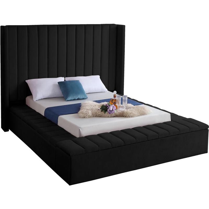 Meridian Kiki Full Upholstered Platform Bed KikiBlack-F IMAGE 1