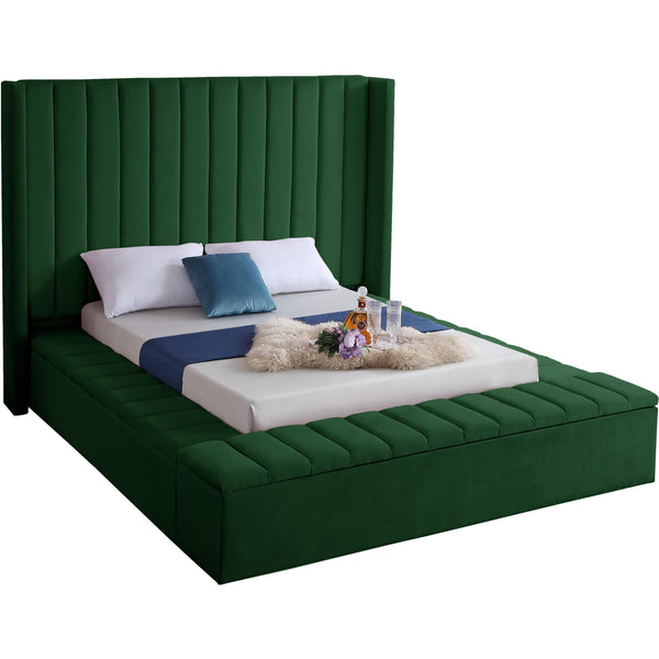 Meridian Kiki Full Upholstered Platform Bed KikiGreen-F IMAGE 1