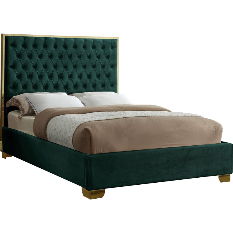 Meridian Lana Queen Upholstered Platform Bed LanaGreen-Q IMAGE 1