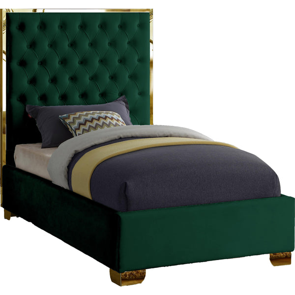 Meridian Lana Twin Upholstered Platform Bed LanaGreen-T IMAGE 1