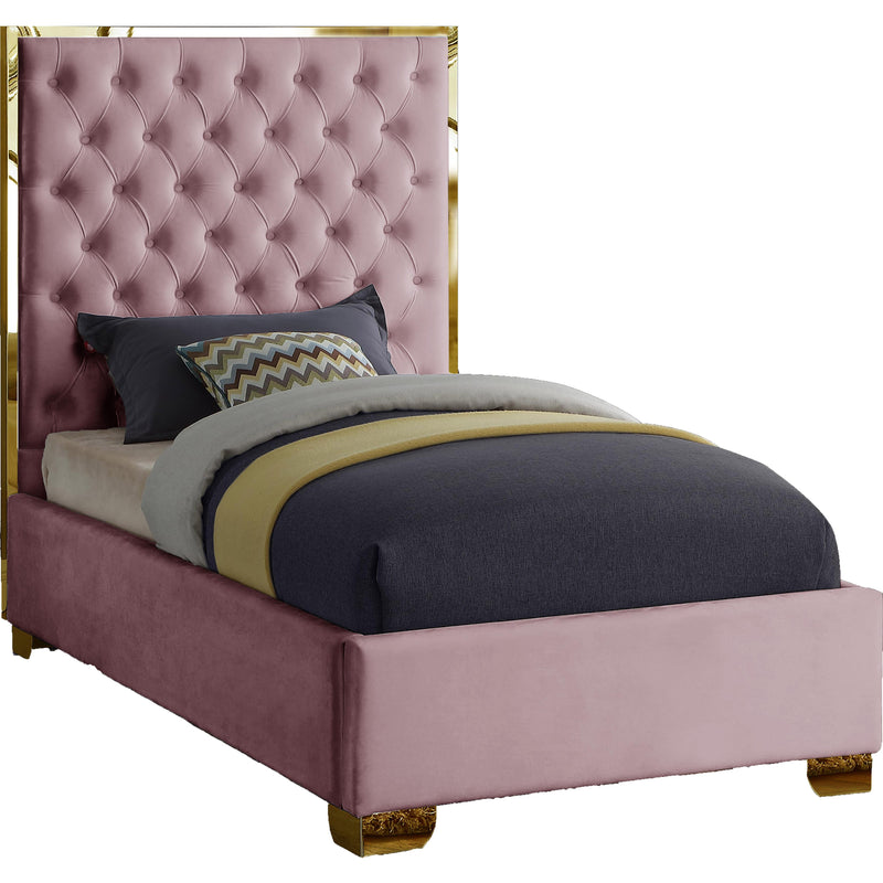 Meridian Lana Twin Upholstered Platform Bed LanaPink-T IMAGE 1