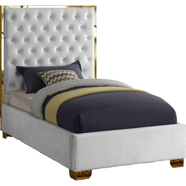 Meridian Lana Twin Upholstered Platform Bed LanaWhite-T IMAGE 1