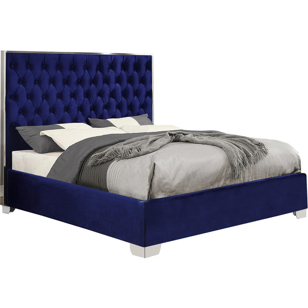 Meridian Lexi Full Upholstered Platform Bed LexiNavy-F IMAGE 1