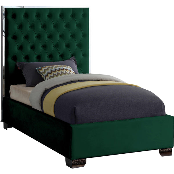 Meridian Lexi Twin Upholstered Platform Bed LexiGreen-T IMAGE 1