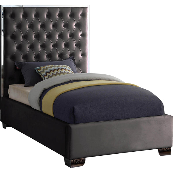 Meridian Lexi Twin Upholstered Platform Bed LexiGrey-T IMAGE 1