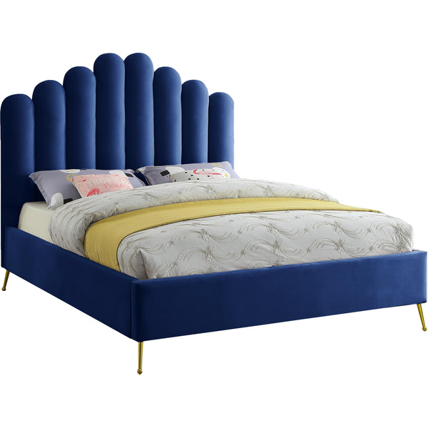 Meridian Lily Full Upholstered Platform Bed LilyNavy-F IMAGE 1