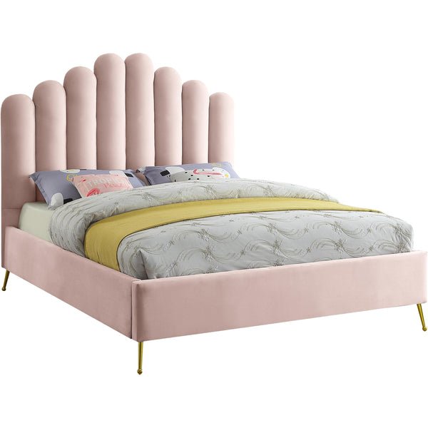 Meridian Lily Full Upholstered Platform Bed LilyPink-F IMAGE 1