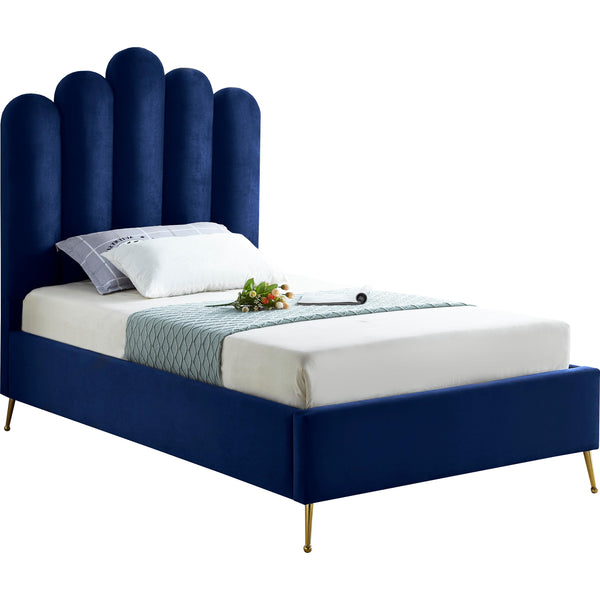 Meridian Lily Twin Upholstered Platform Bed LilyNavy-T IMAGE 1