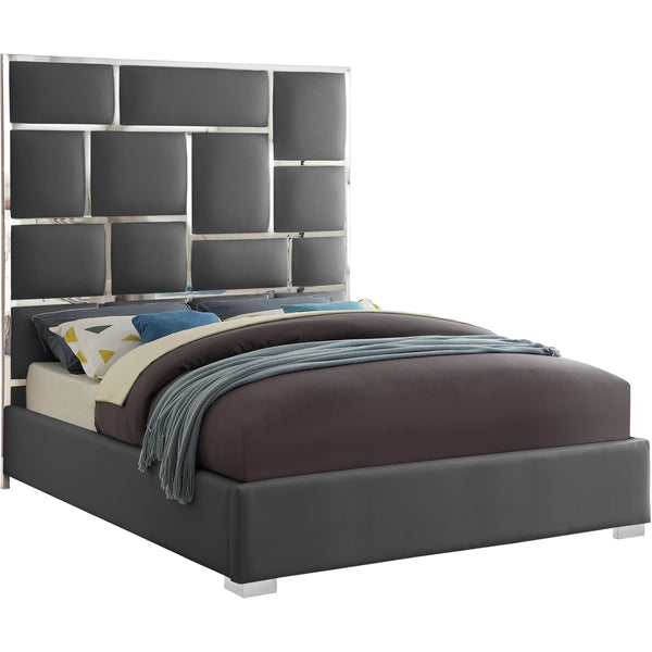 Meridian Milan King Upholstered Platform Bed MilanGrey-K IMAGE 1