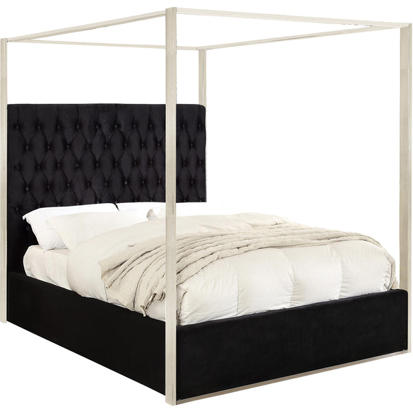 Meridian Porter Queen Upholstered Canopy Bed PorterBlack-Q IMAGE 1