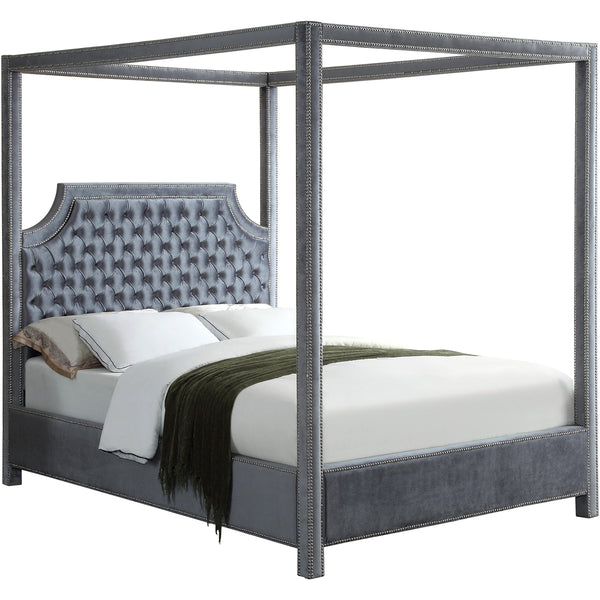 Meridian Rowan King Upholstered Canopy Bed RowanGrey-K IMAGE 1