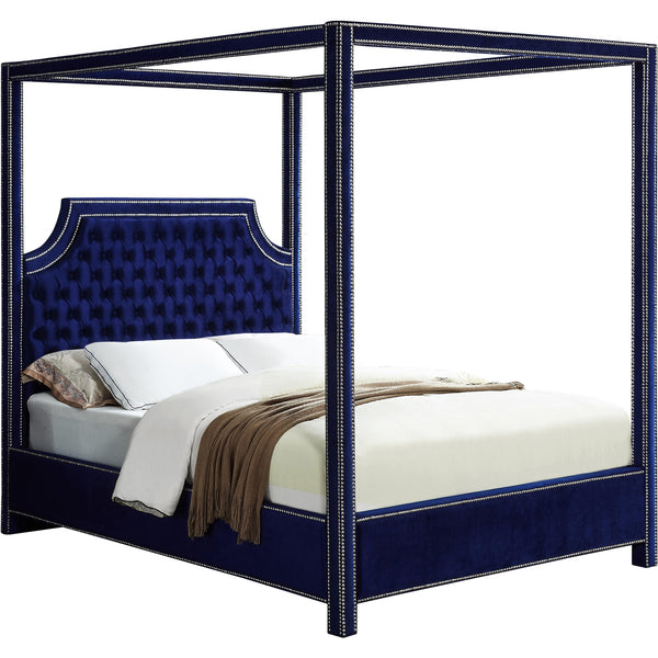 Meridian Rowan King Upholstered Canopy Bed RowanNavy-K IMAGE 1