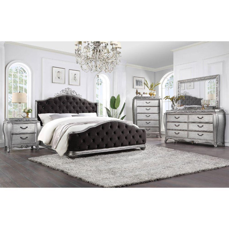 Acme Furniture Leonora Queen Upholstered Panel Bed 22140Q IMAGE 3