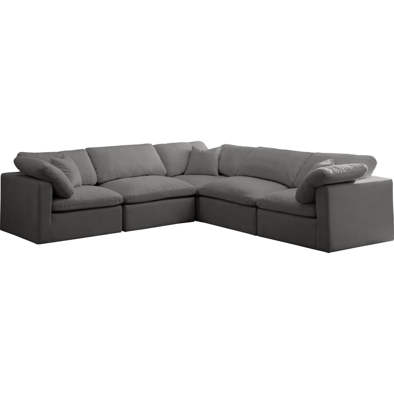 Meridian Plush Fabric 5 pc Sectional 602Grey-Sec5C IMAGE 1