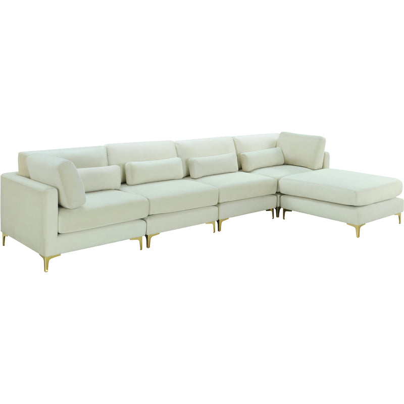 Meridian Julia Fabric 5 pc Sectional 605Cream-Sec5A IMAGE 1