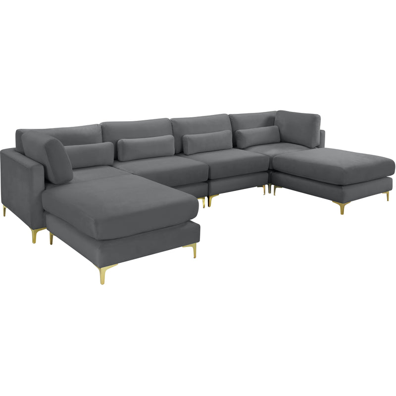 Meridian Julia Fabric 6 pc Sectional 605Grey-Sec6B IMAGE 1