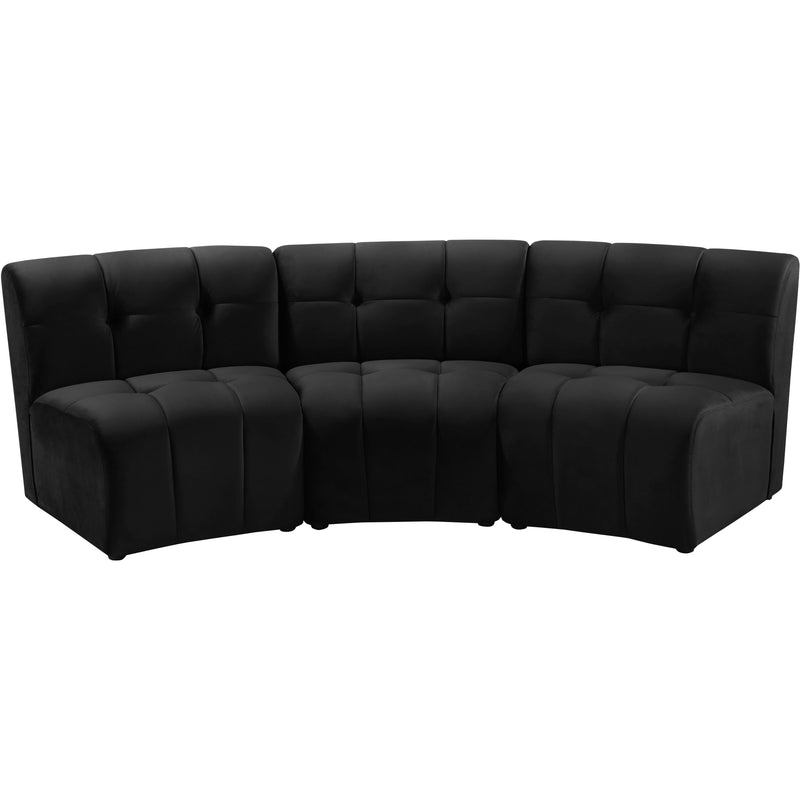 Meridian Limitless Fabric 3 pc Sectional 645Black-3PC IMAGE 1