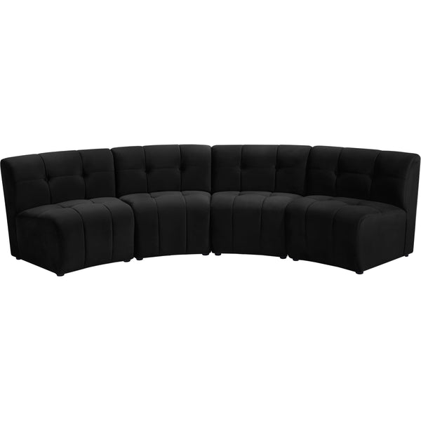 Meridian Limitless Fabric 4 pc Sectional 645Black-4PC IMAGE 1