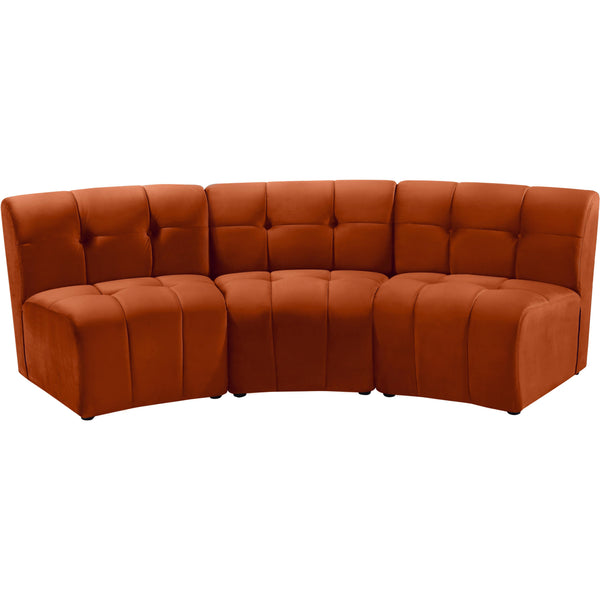 Meridian Limitless Fabric 3 pc Sectional 645Cognac-3PC IMAGE 1