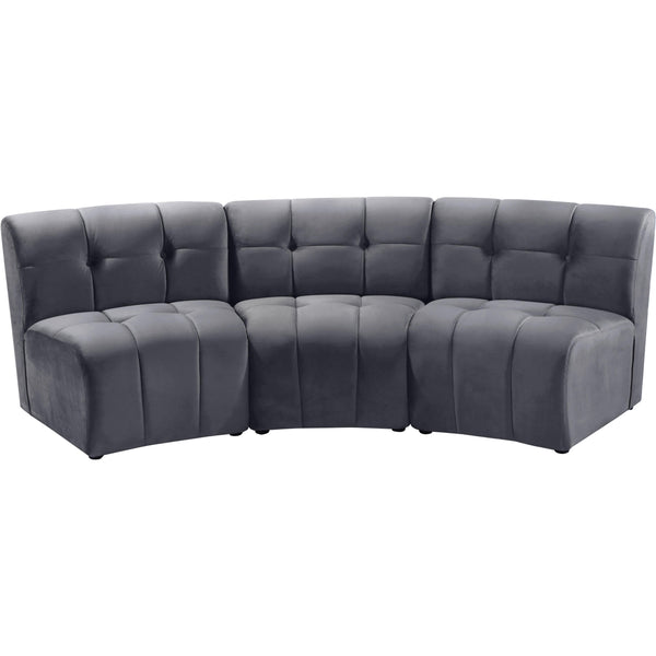 Meridian Limitless Fabric 3 pc Sectional 645Grey-3PC IMAGE 1