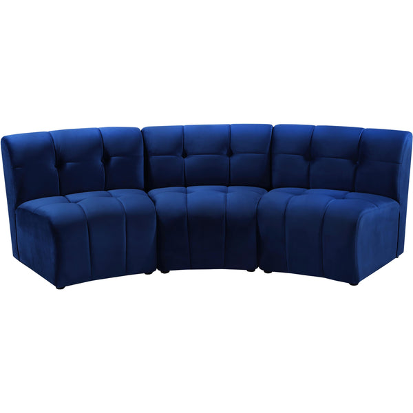 Meridian Limitless Fabric 3 pc Sectional 645Navy-3PC IMAGE 1