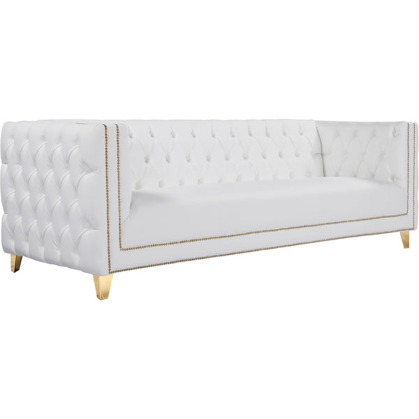 Meridian Michelle Stationary Leather Sofa 651White-S IMAGE 1